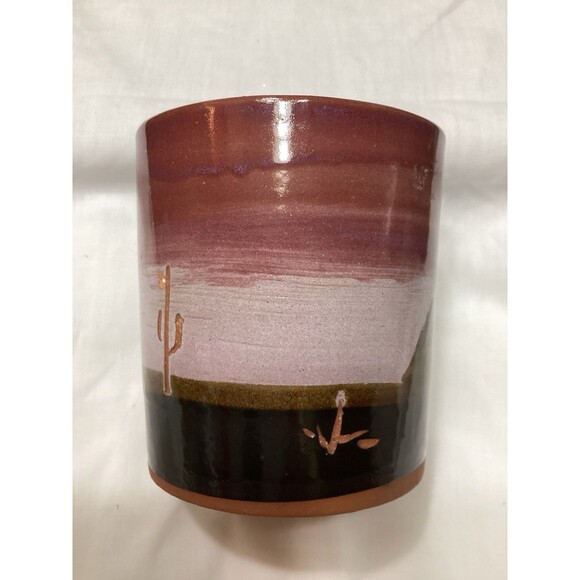 Vintage Superstition Stoneware South Western Desert Cacti 4" Planter Pottery Pot - Picture 3 of 13